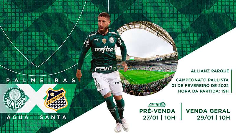 Com ingressos entre R a R0, Palmeiras abre venda para jogo contra o Água Santa.