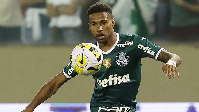 Wesley em jogo do Palmeiras contra o SCCP, durante partida válida pela terceira rodada do Brasileirão 2022, na Arena Barueri.