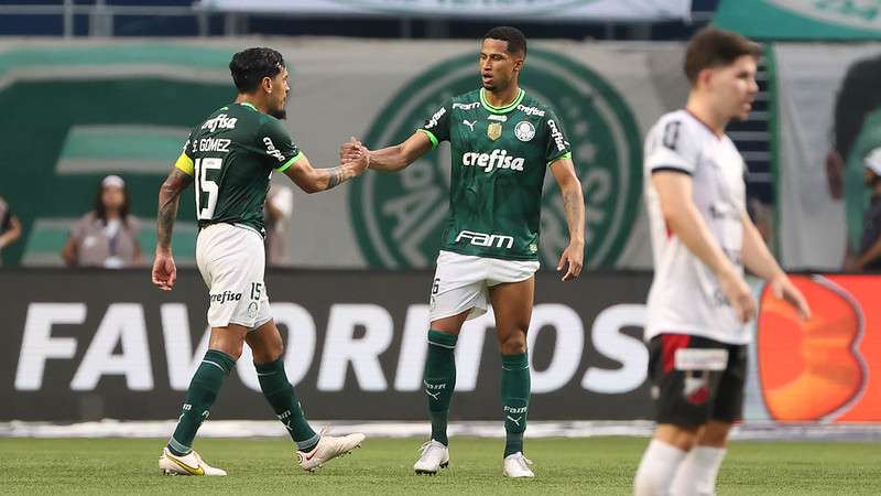 SÃO PAULO, SP - 19.03.2023: PALMEIRAS X ITUANO - Murilo celebrates the goal  in the match between Palmeiras X Ituano, valid for the semifinal with Campeonato  Paulista de Futebol 2023, held at